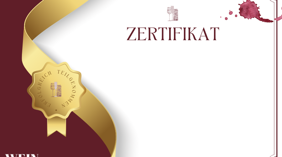 Teilnahme Zertifikat für Online-Weinkurse